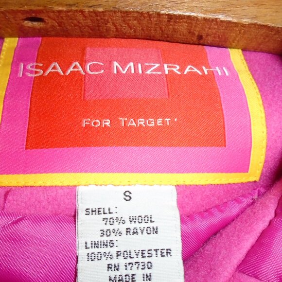 Issac Mizrahi Pink wool coat with hood - Picture 2 of 3